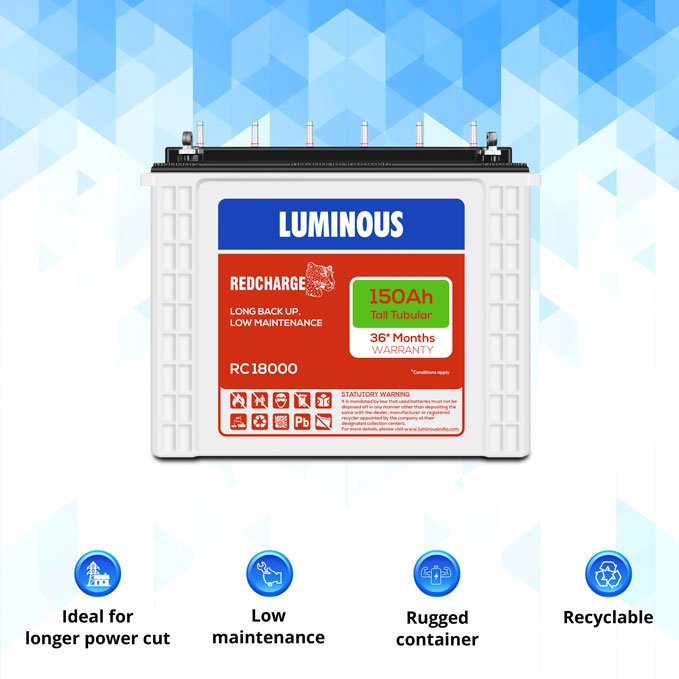 Luminous RC 18000 Tubular Battery.