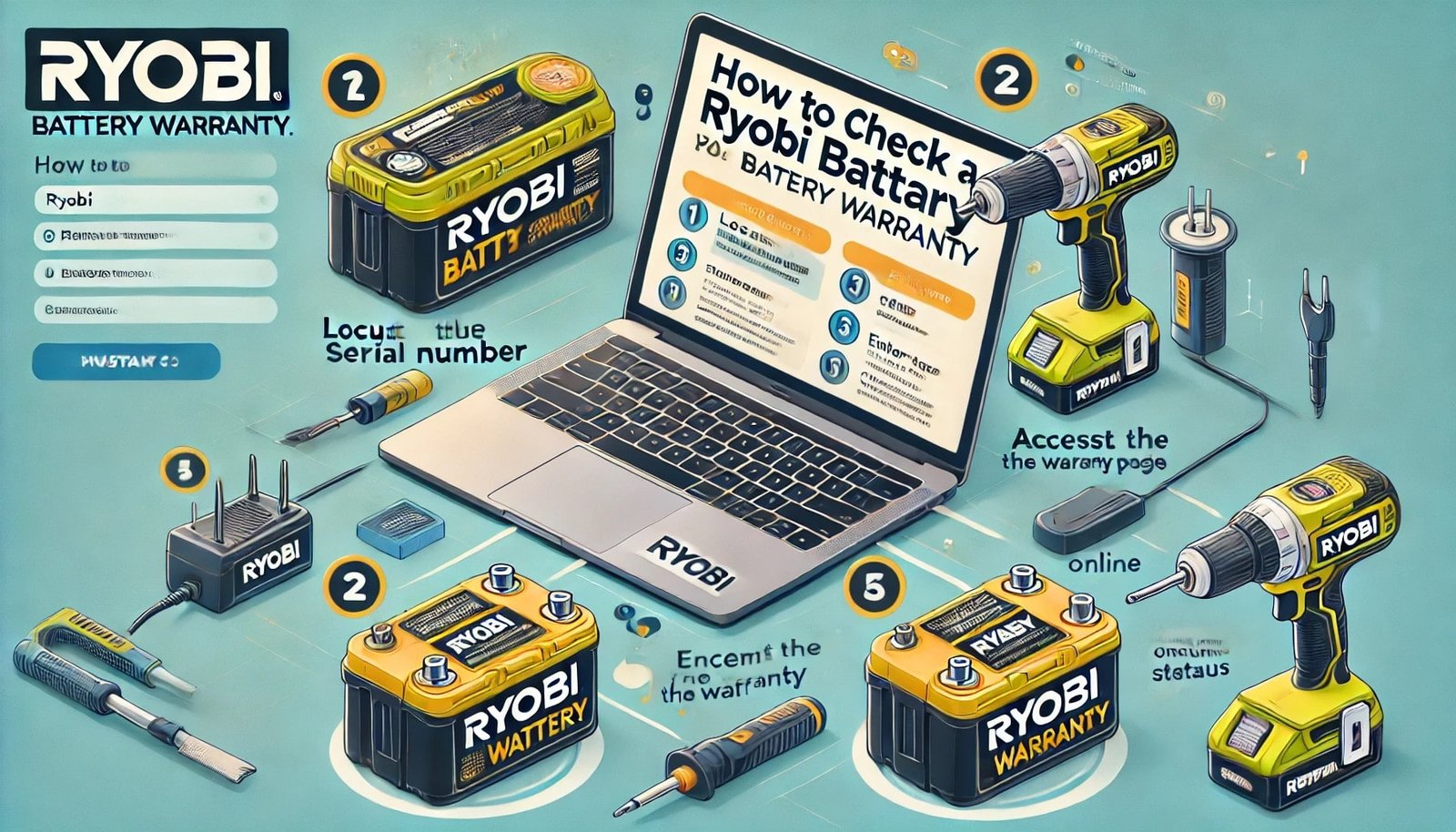 Here's a step-by-step guide with great visuals you may follow to check the warranty on your Ryobi battery: